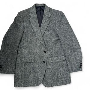 2 button Harris-tweed Men's Grey and Green Jacket